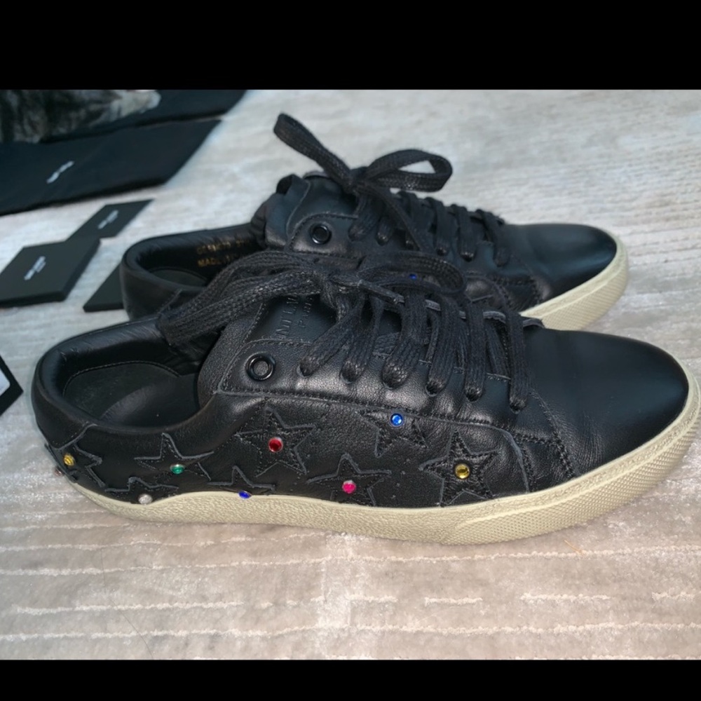 NEW Saint Laurent Court Classic Star Print shoe